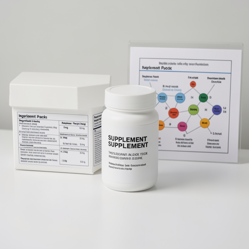 Fornex Energy Metabolism Stack supplement pack displayed on a clean white surface with ingredient specification documents and B-vitamin matrix diagram visible in background